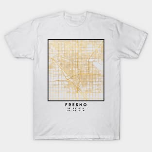 FRESNO CALIFORNIA CITY STREET MAP ART T-Shirt